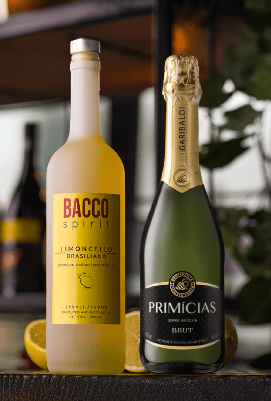 Combo Limoncello Brasiliano Bacco + Espumante Brut Primícias Garibaldi