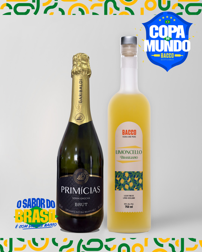 Limoncello Brasiliano 750ml + Espumante Brut Primícias Garibaldi 660ml