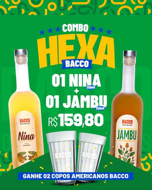 COMBO Copa do Mundo: Nina + Jambu + Copos de vidro