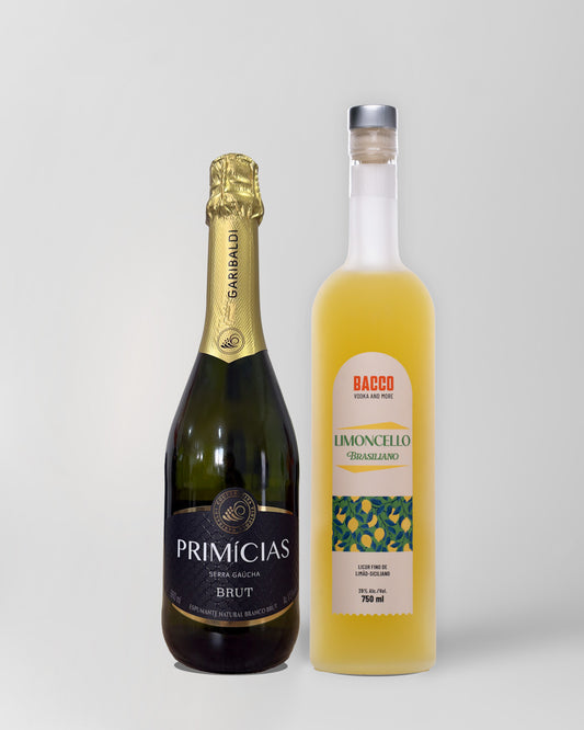 Limoncello Brasiliano 750ml + Espumante Brut Primícias Garibaldi 660ml
